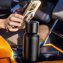 Garrafa de água magnética esportiva com suporte para celular - aço inoxidável