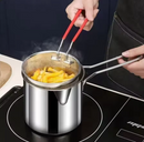 Fritadeira de Aço Inoxidável com Tela de Filtro – Compacta e Eficiente