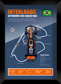 Quadros com miniaturas da F1 - Ferrari, Red Bull, Mercedes, McLaren e BWT