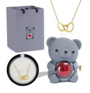 Urso de Pelúcia com Caixa de Presente e Colar Giratório