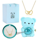 Urso de Pelúcia com Caixa de Presente e Colar Giratório