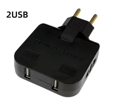 Adaptador de Tomada 3 em 1 Dobrável