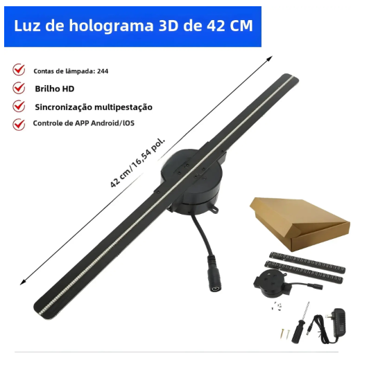 Projetor de Holograma 3D WiFi HD - 42cm