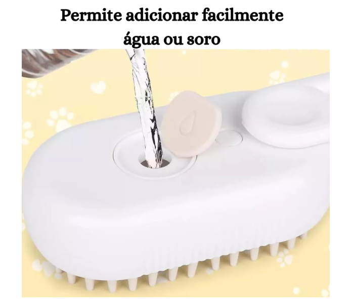 Escova Premium Vapor Autolimpante Gatos Caes - 3 Em 1