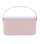 Caixa organizadora de maquiagem portátil com espelho LED