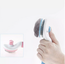 Escova Removedora De Pelos Pets Autolimpante - Cinza