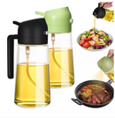 Porta Azeite e Vinagre Spray 2 em 1 – Borrifador de Óleos 470ml