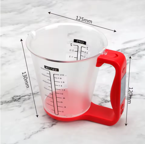 Balança de Cozinha Digital com Copo Medidor - Display LCD e Sensor de Temperatura