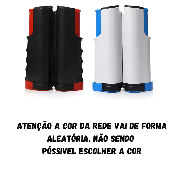Rede de Pingue-Pongue Portátil -  Kit 2 Raquetes, 3 Bolinhas e Rede Expansível