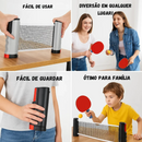 Rede de Pingue-Pongue Portátil -  Kit 2 Raquetes, 3 Bolinhas e Rede Expansível