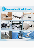 Escova de Limpeza Elétrica 9 em 1 - Cor Branca