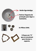 Luminária 3D Lua Cheia LED Sem Fio