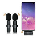 Microfone de Lapela Sem Fio para Vlog