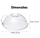 Tampa para Micro-ondas Anti-Respingo com Alça – Transparente